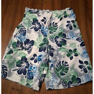 JOE BOXER Hawaiian Floral Swim Shorts Beach Trunks Lined Youth XL 14/16